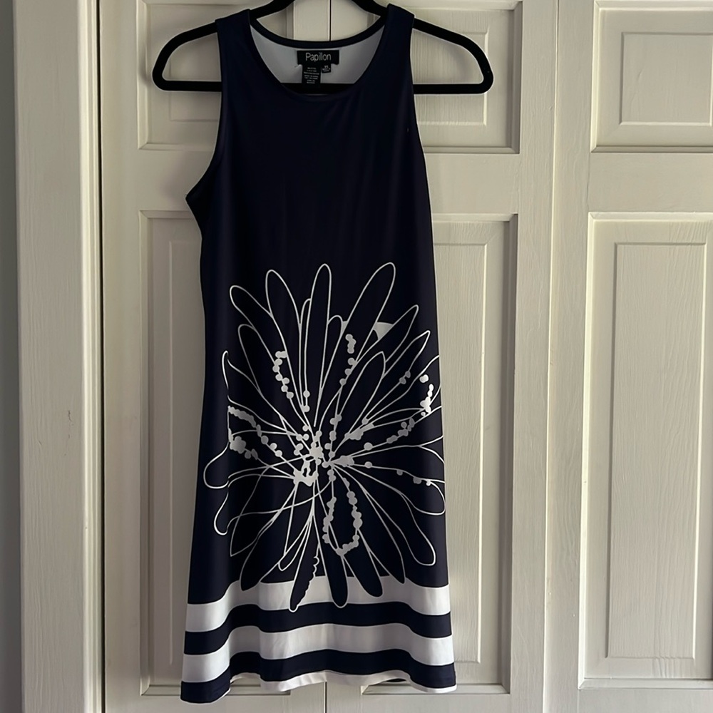 Adorable blue and white dress